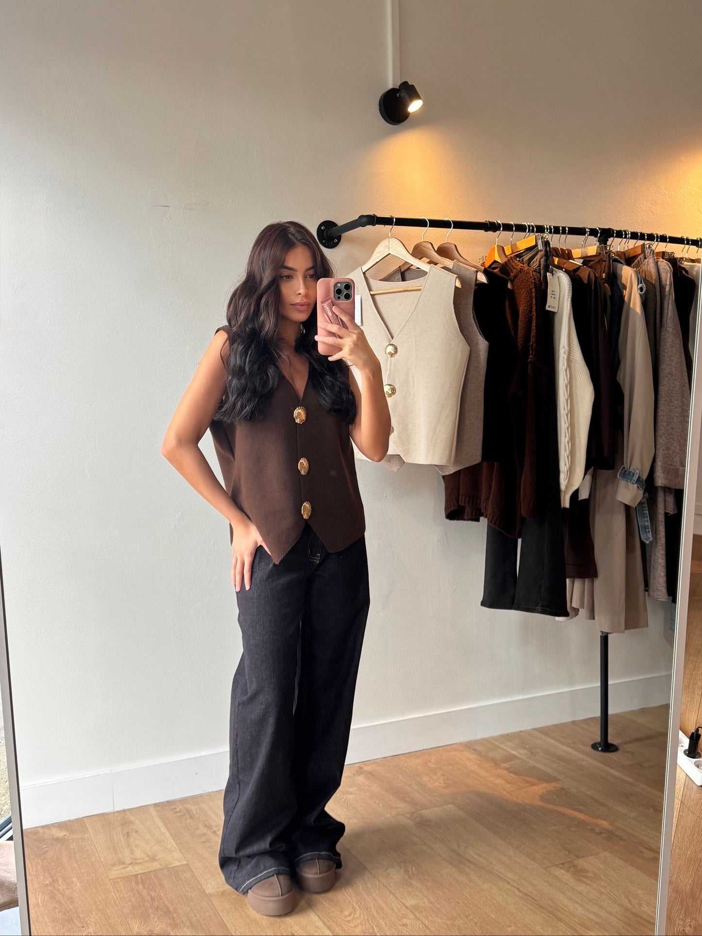 GILET COQUILLAGE CHOCO