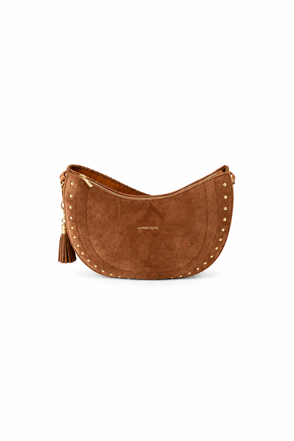SAC À ÉPAULE MARRON À CLOUS