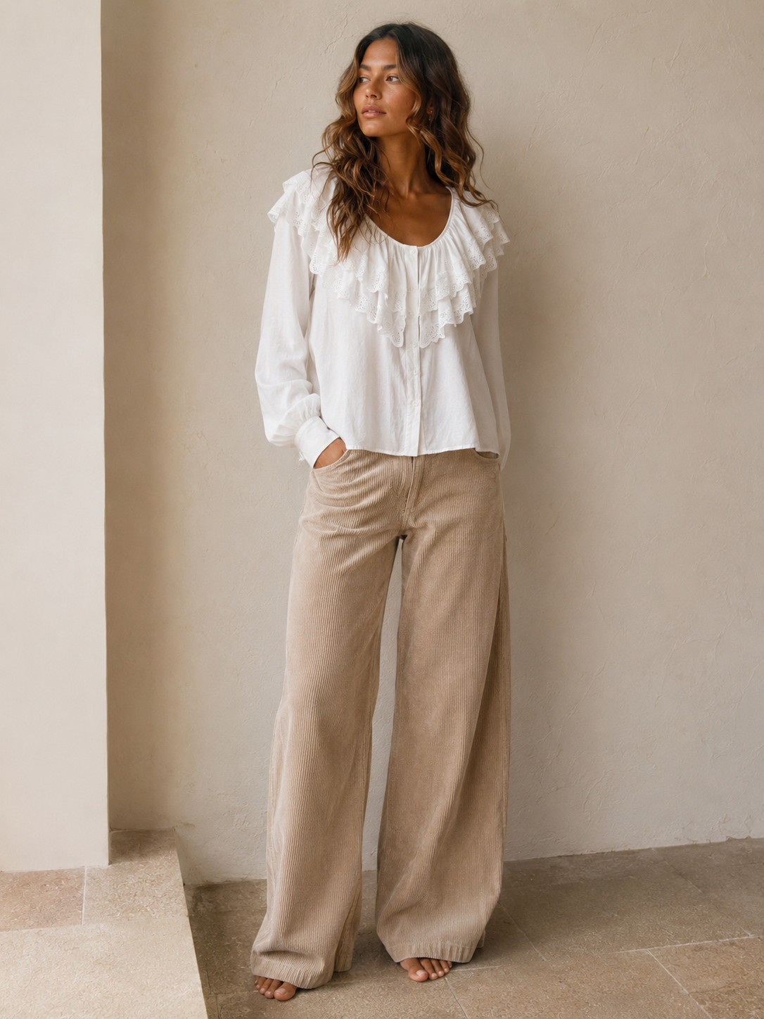 Chemisier Blanc à Broderie Anglaise