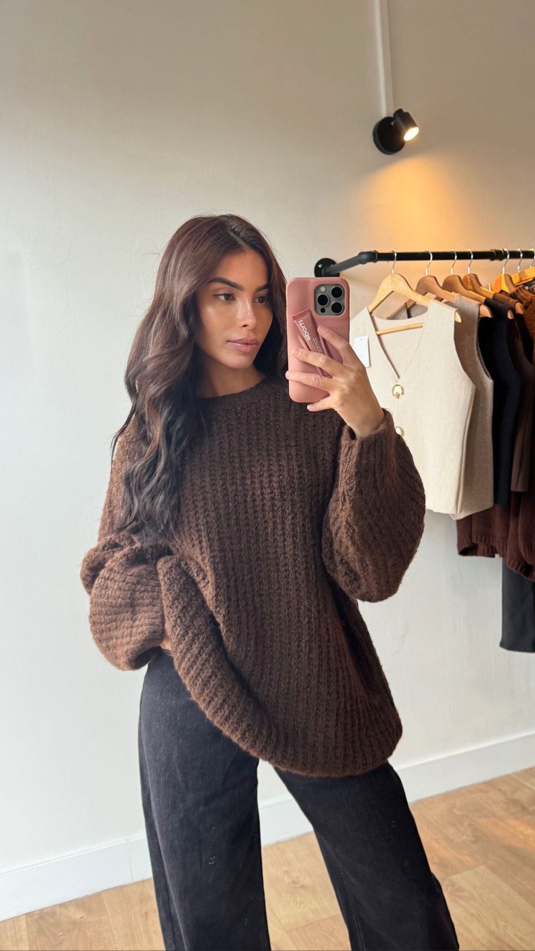 PULL GROSSE MAILLE CHOCO