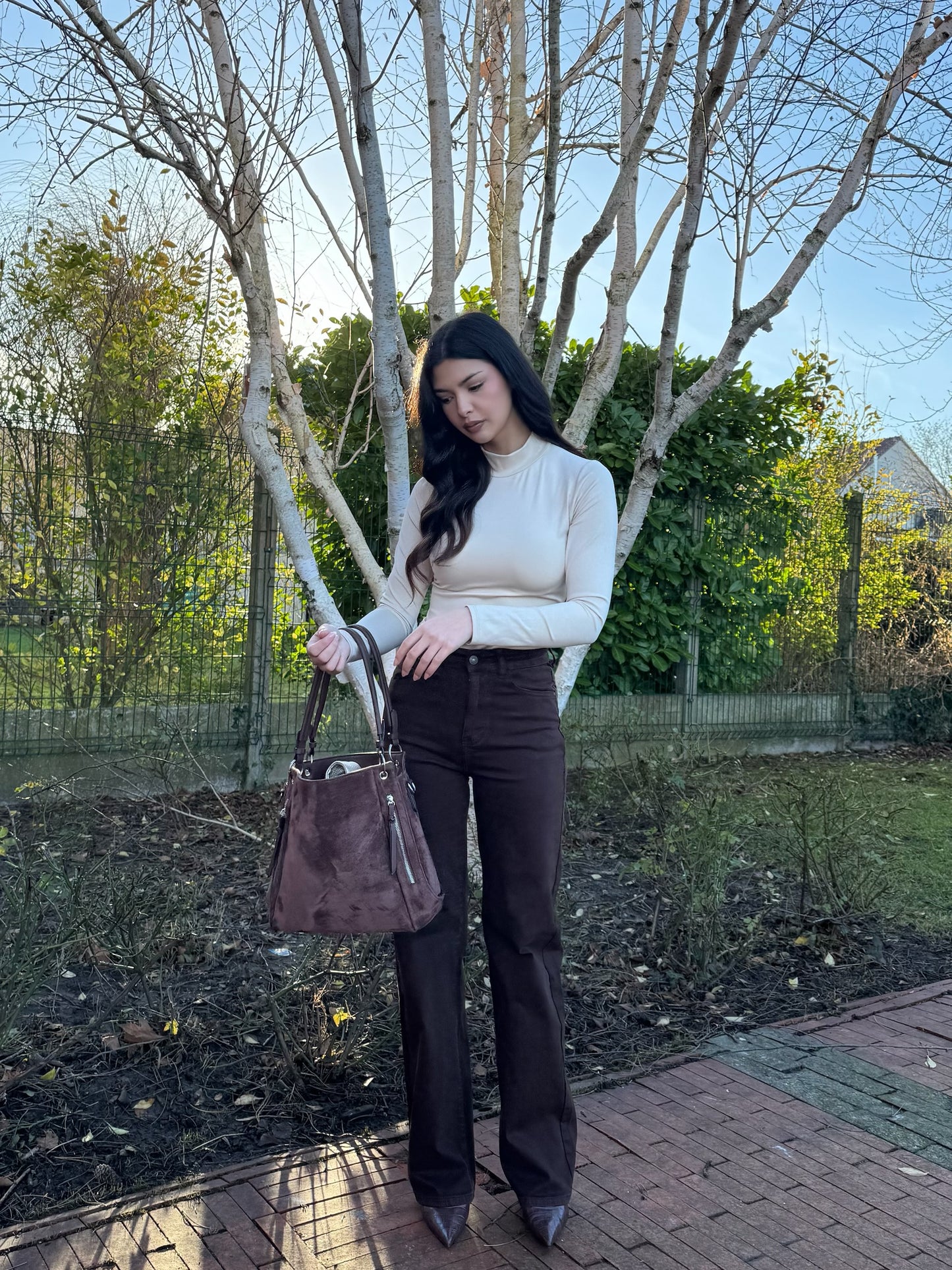 Jeans chocolat – coupe tendance & style moderne 🤎
