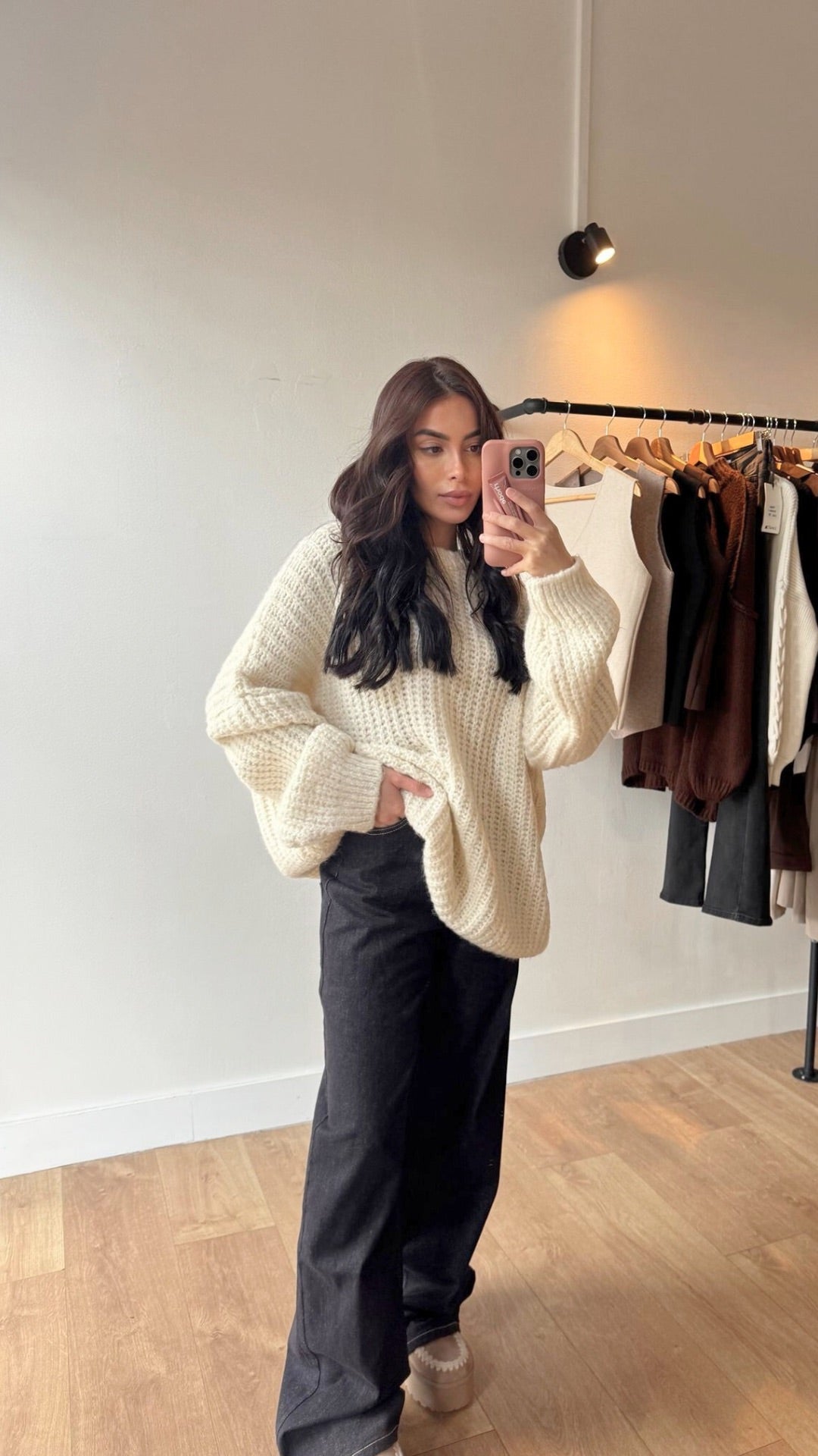 PULL GROSSE MAILLE CRÈME