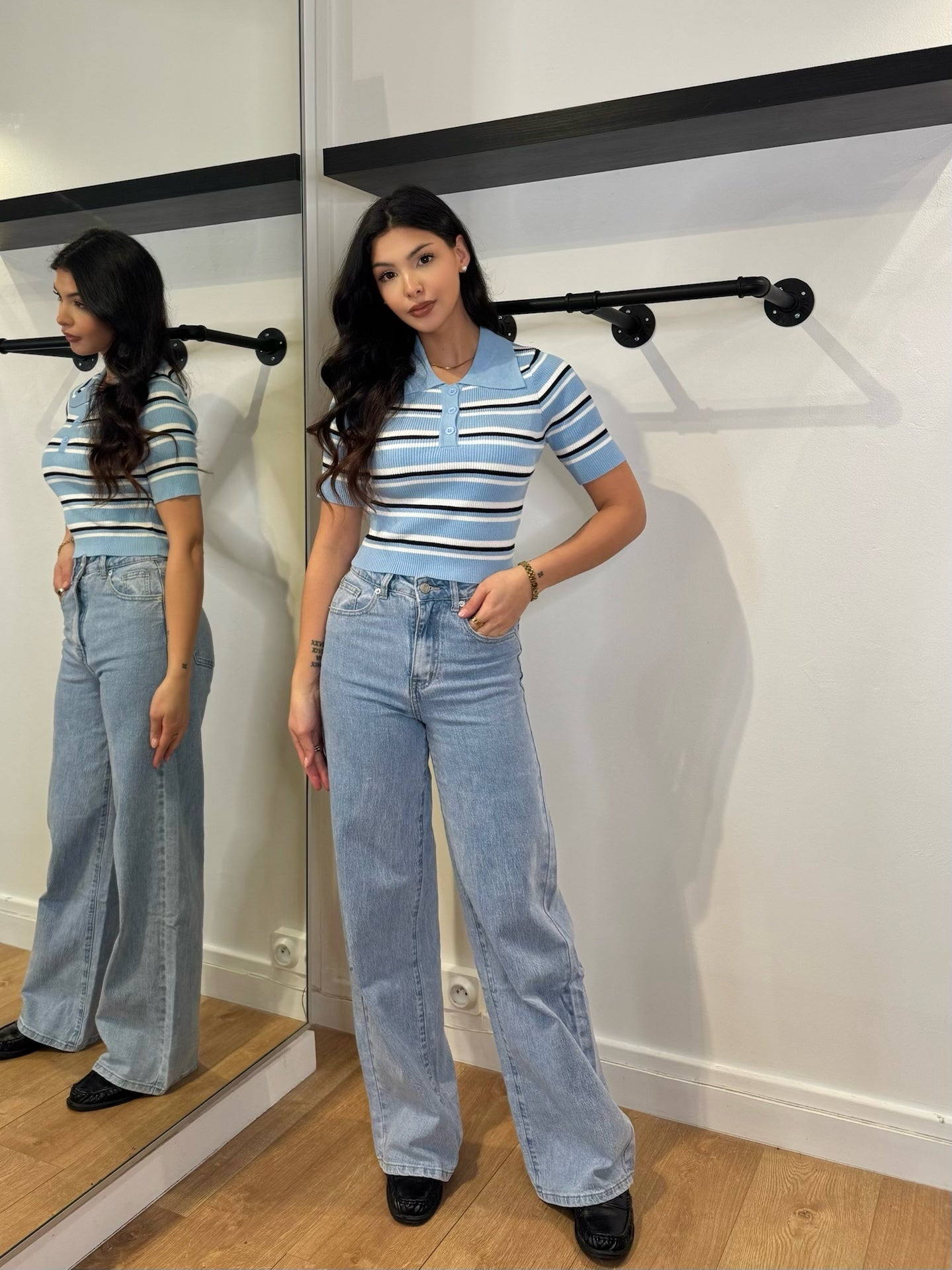 POLO BLEU RAYÉ