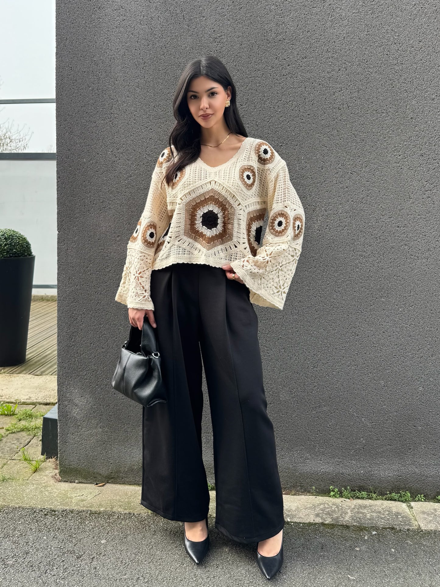 PANTALON ÉLÉGANT CONFORT À POCHES NOIR