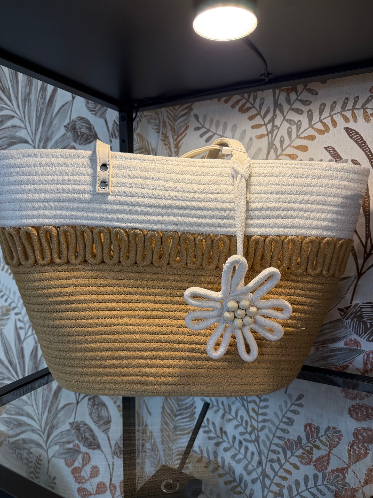 SAC CABAS BOHÈME ÉCRUS-BEIGE
