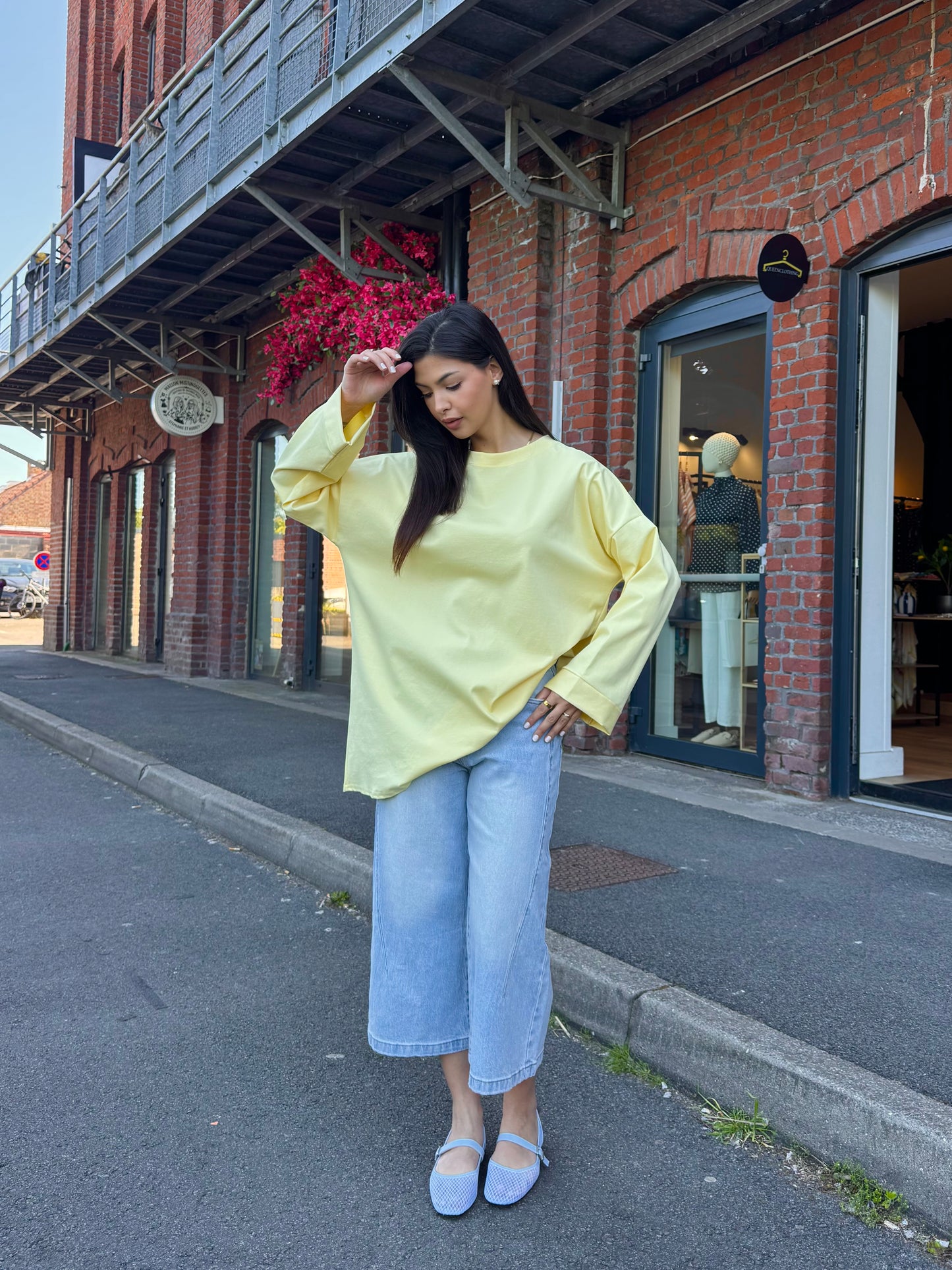 T SHIRT MANCHE LONGUE JAUNE