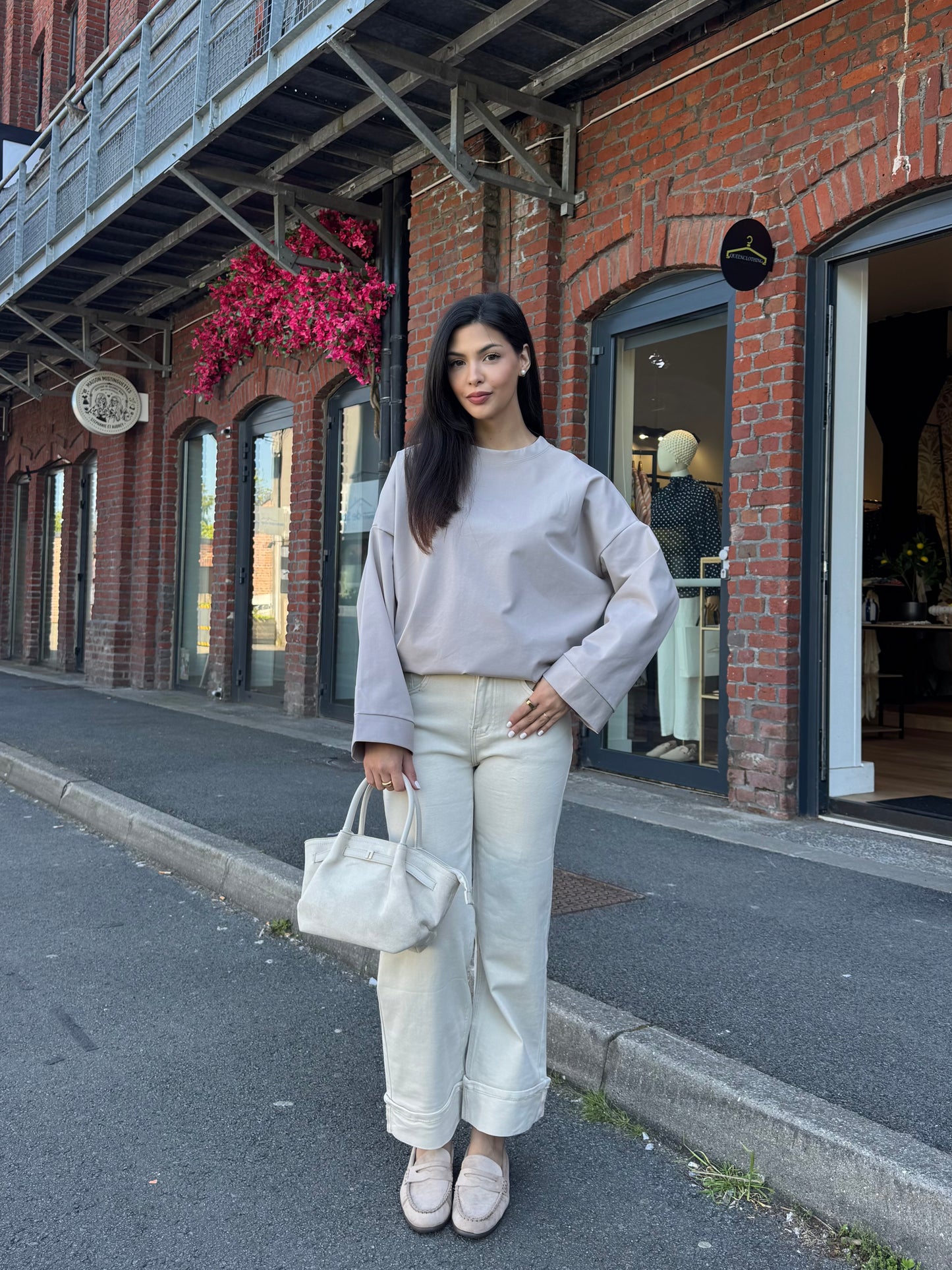 T SHIRT MANCHE LONGUE BEIGE