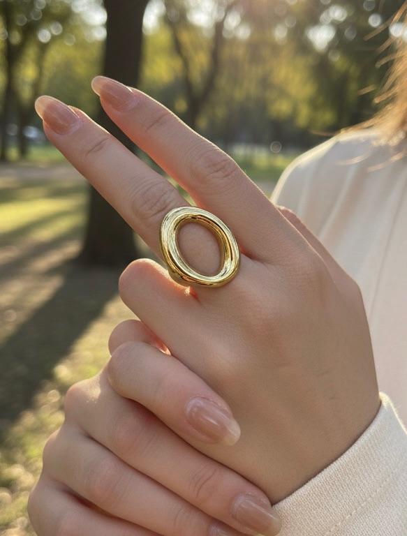 BAGUE DORÉE OVALE