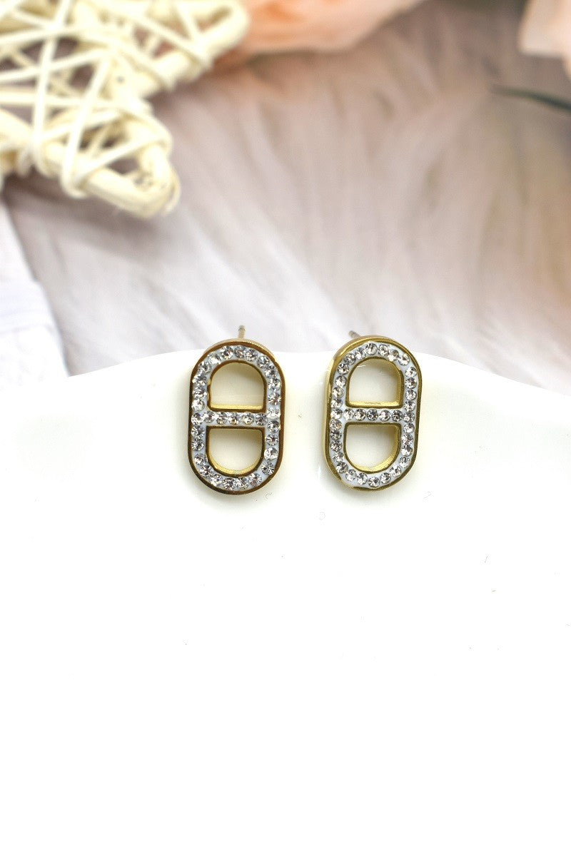 BOUCLE D'OREILLES MAILLON AVEC EFFET DIAMANT