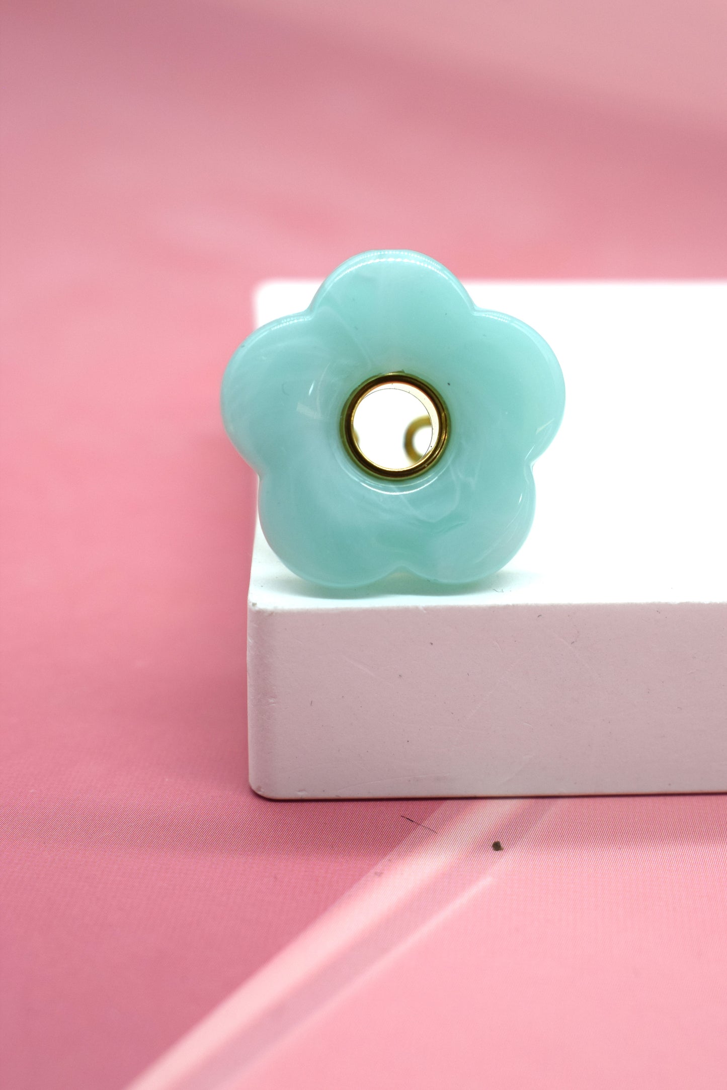 BAGUE FLEUR BLEU TURQUOISE