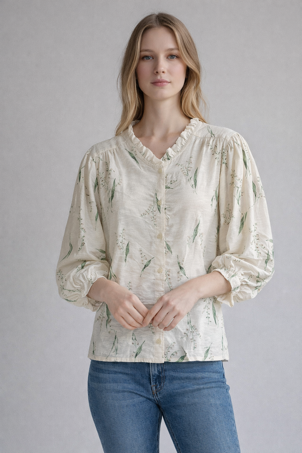 BLOUSE ÉCRU IMPRIMÉ FLORAL