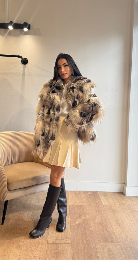 FOURRURE CHOCO/BEIGE