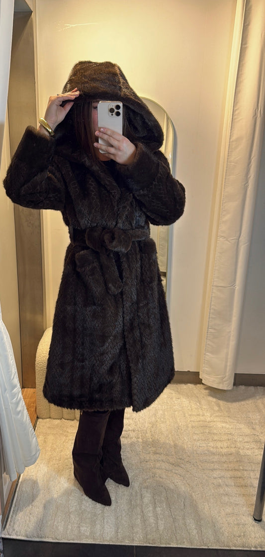 FOURRURE TRÉSSÉE CHOCOLAT