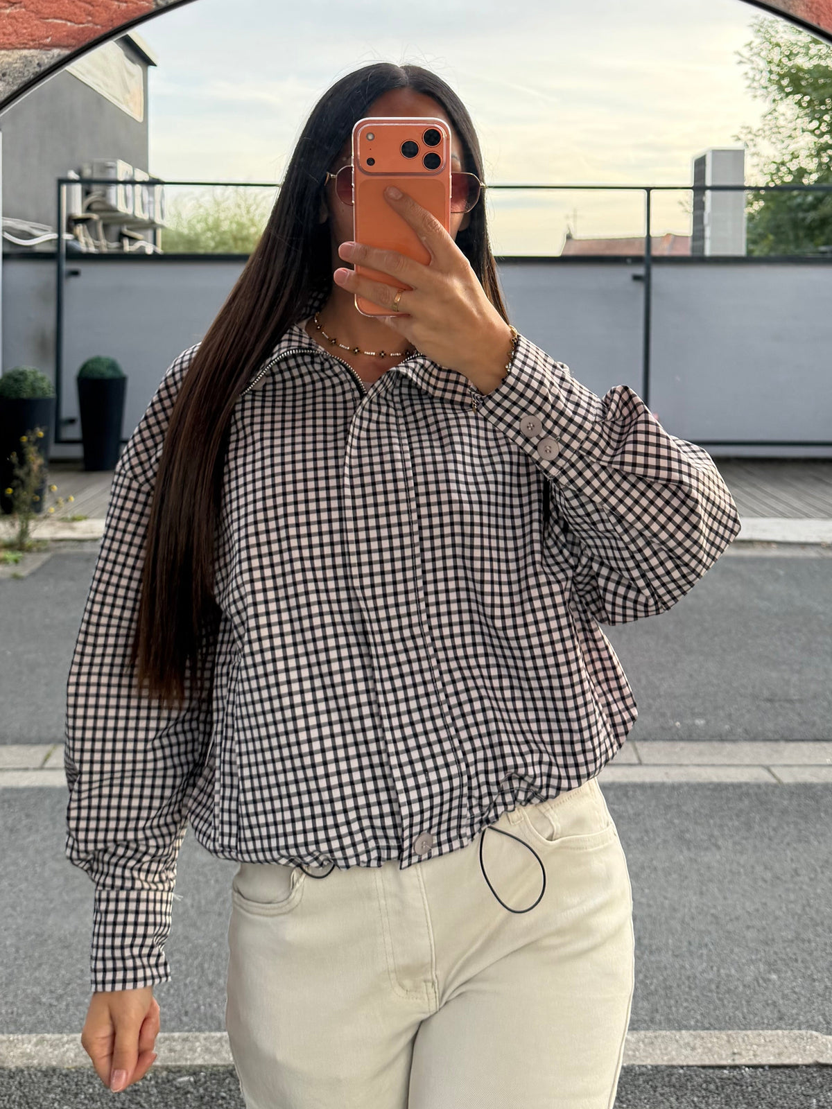 Veste à carreaux déperlante