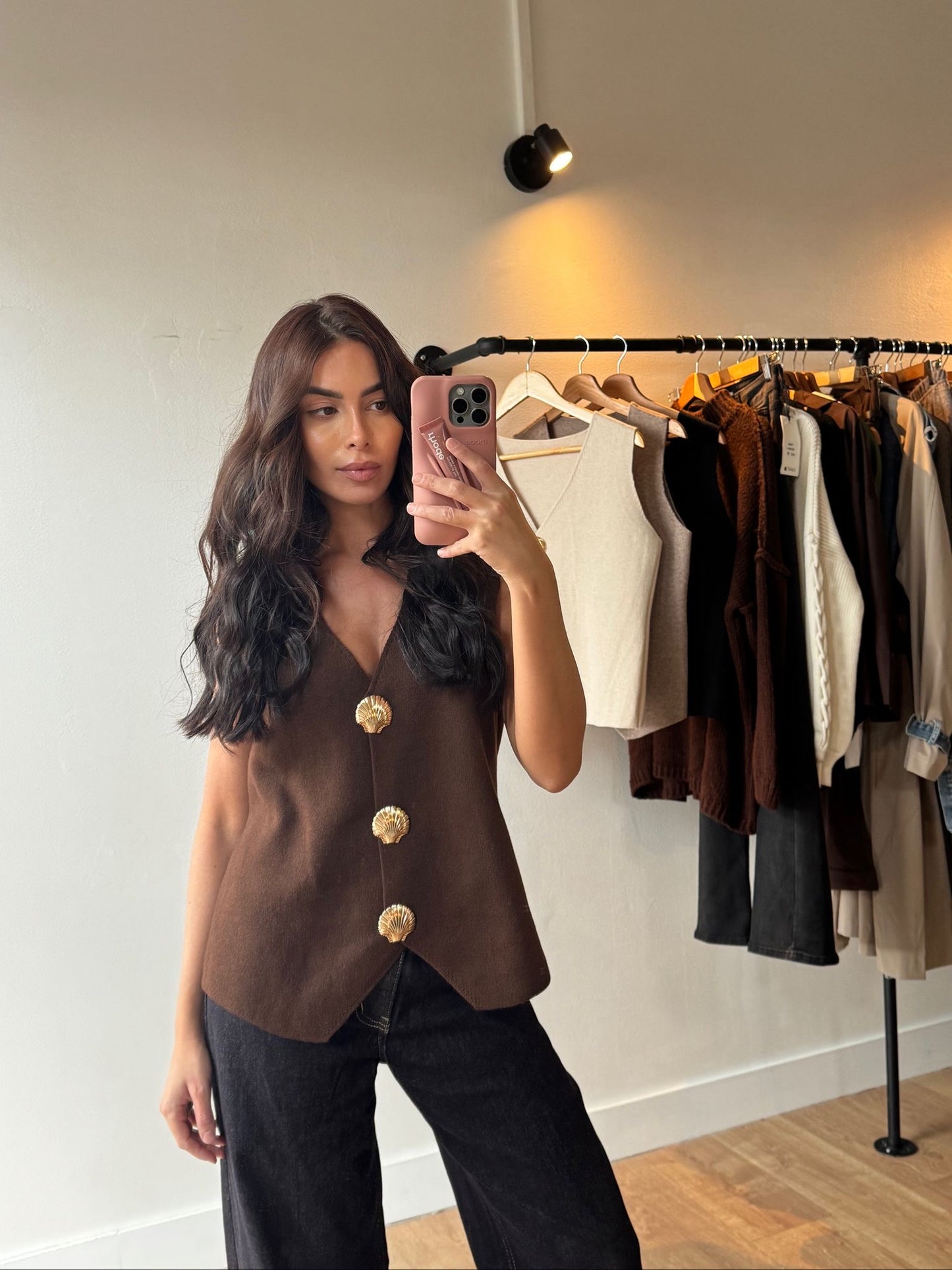 GILET COQUILLAGE CHOCO