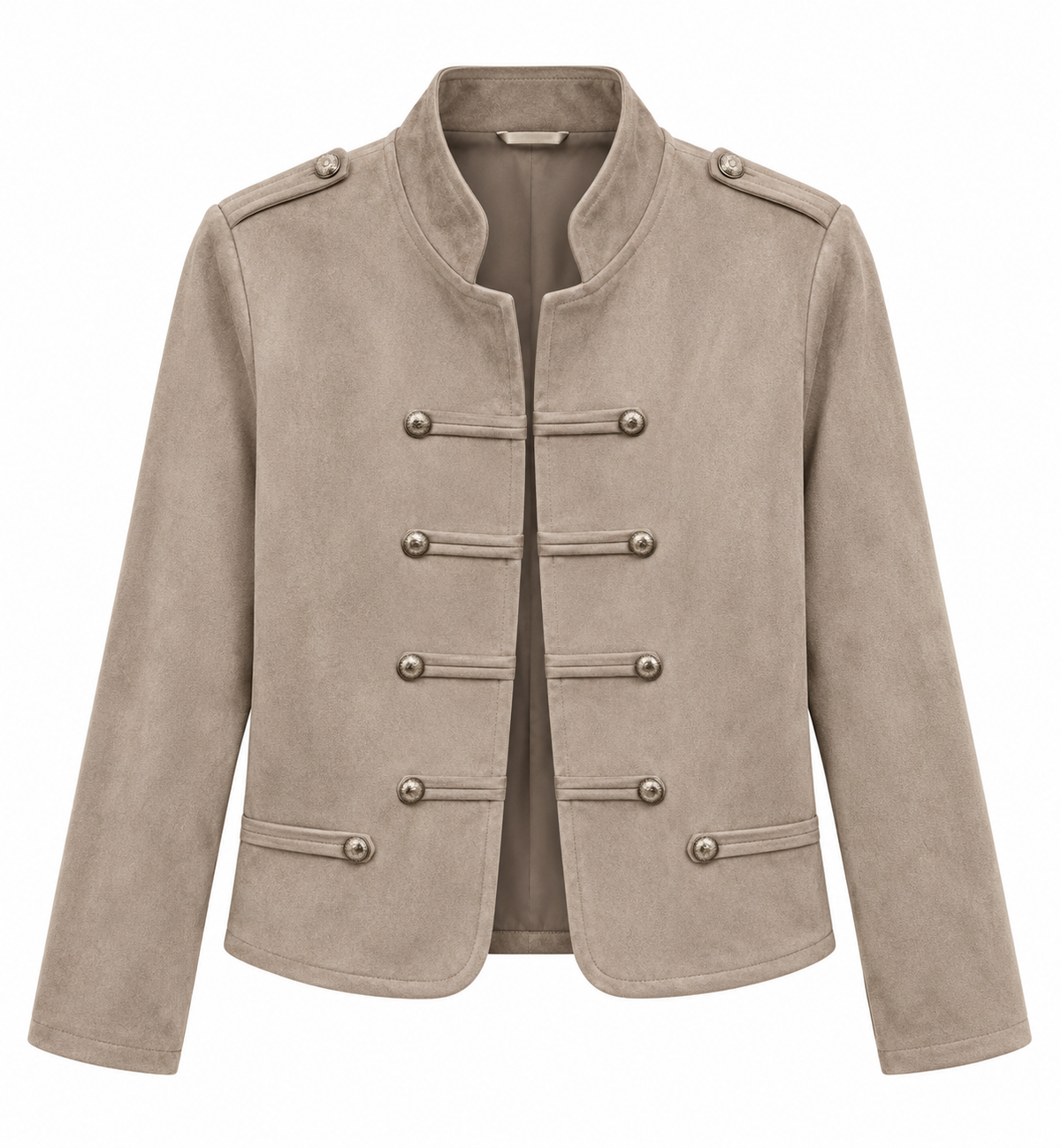 VESTE STYLE MILITAIRE BEIGE À BOUTONS DORÉS