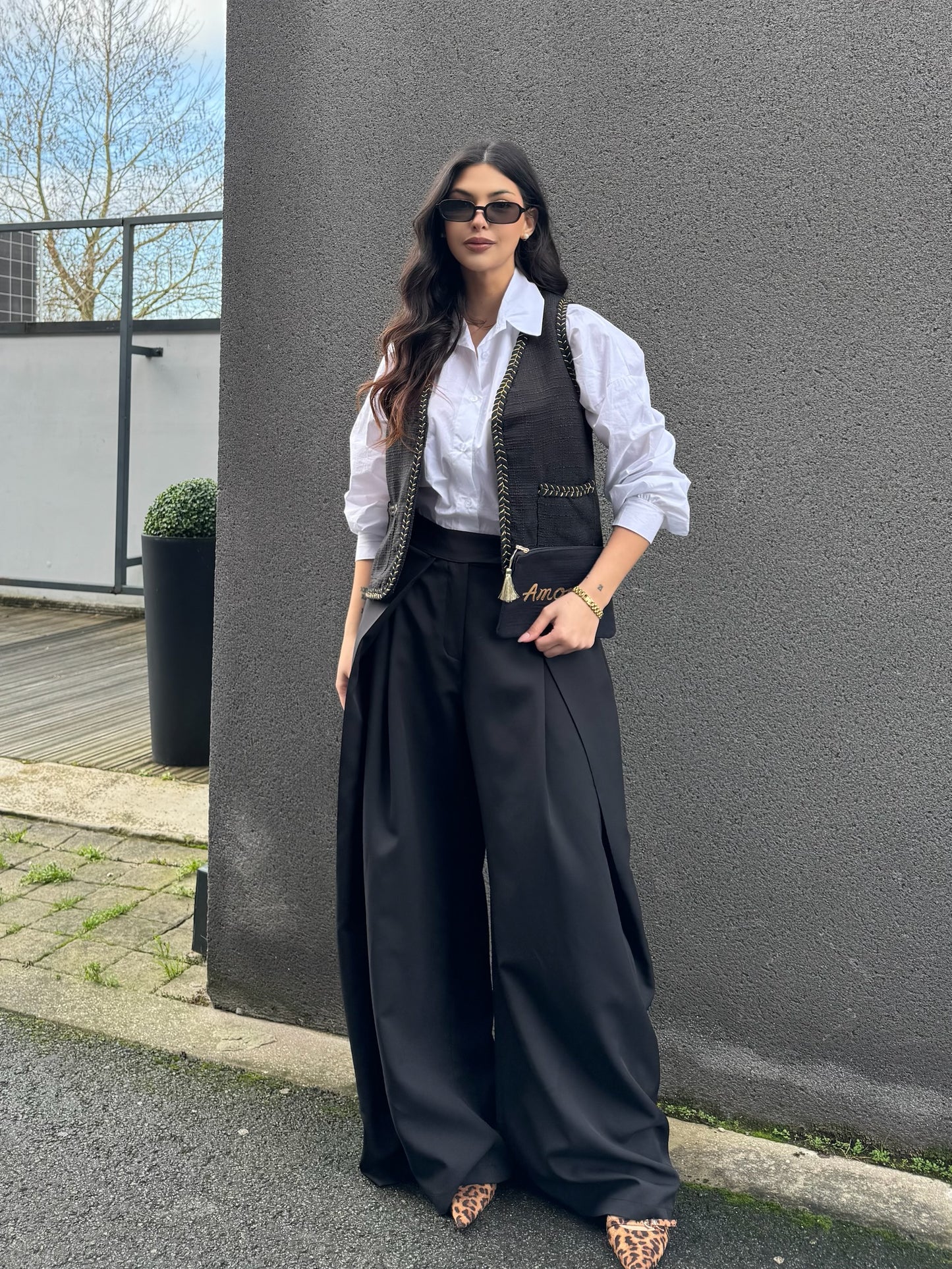 PANTALON A PINCE NOIR