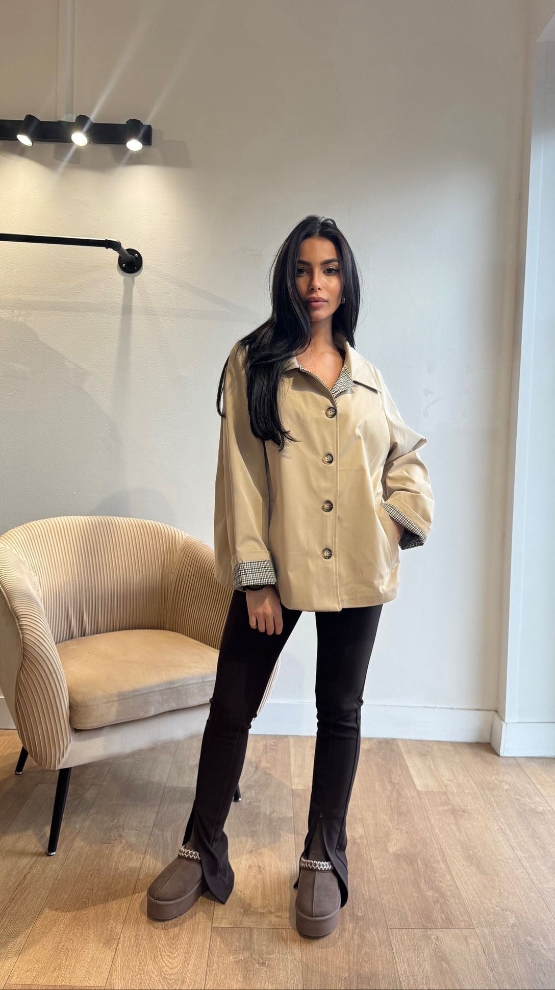 VESTE IMPERMÉABLE BEIGE