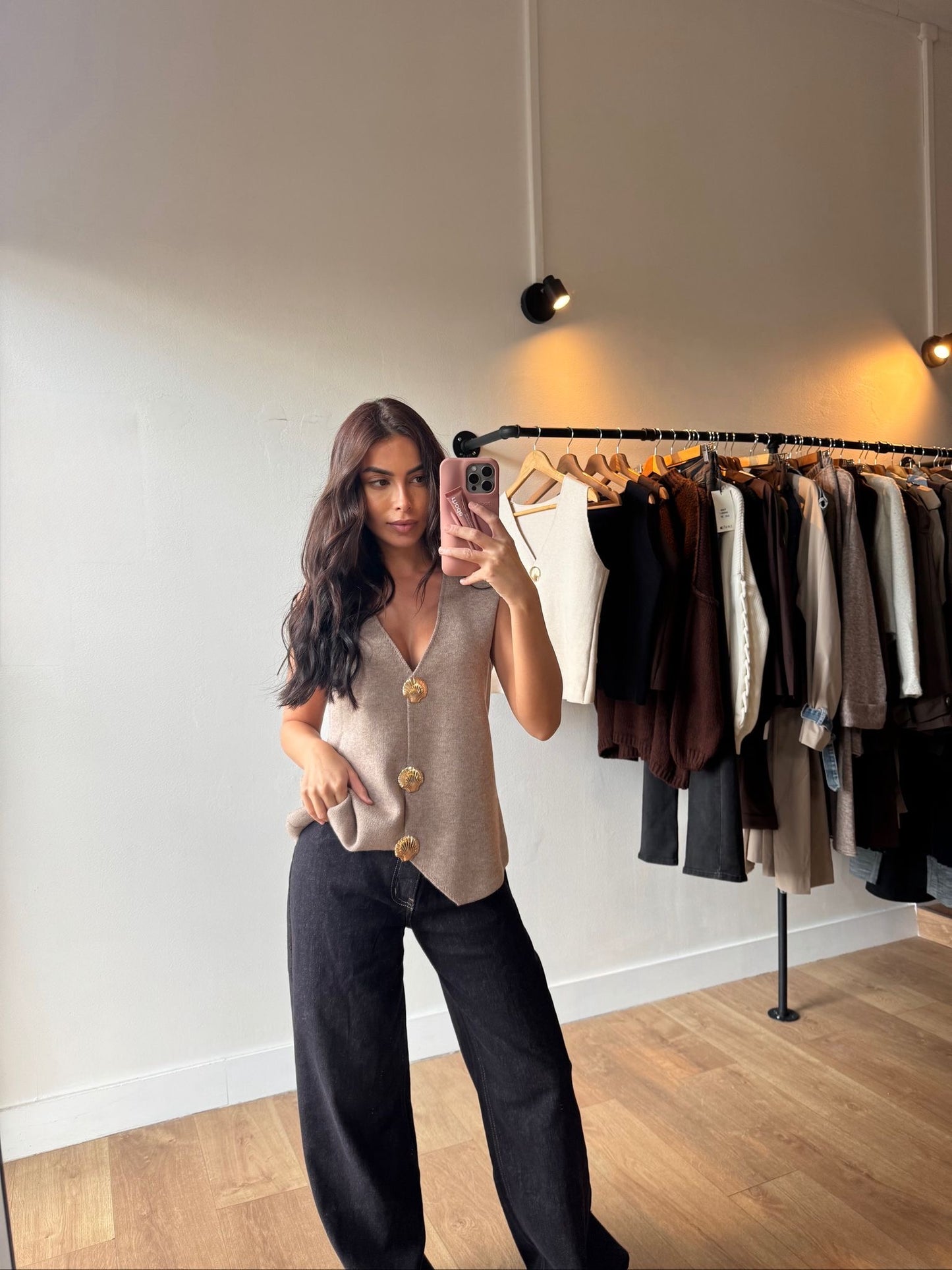 JEANS DAD TAILLE CROISÉ INDIGO