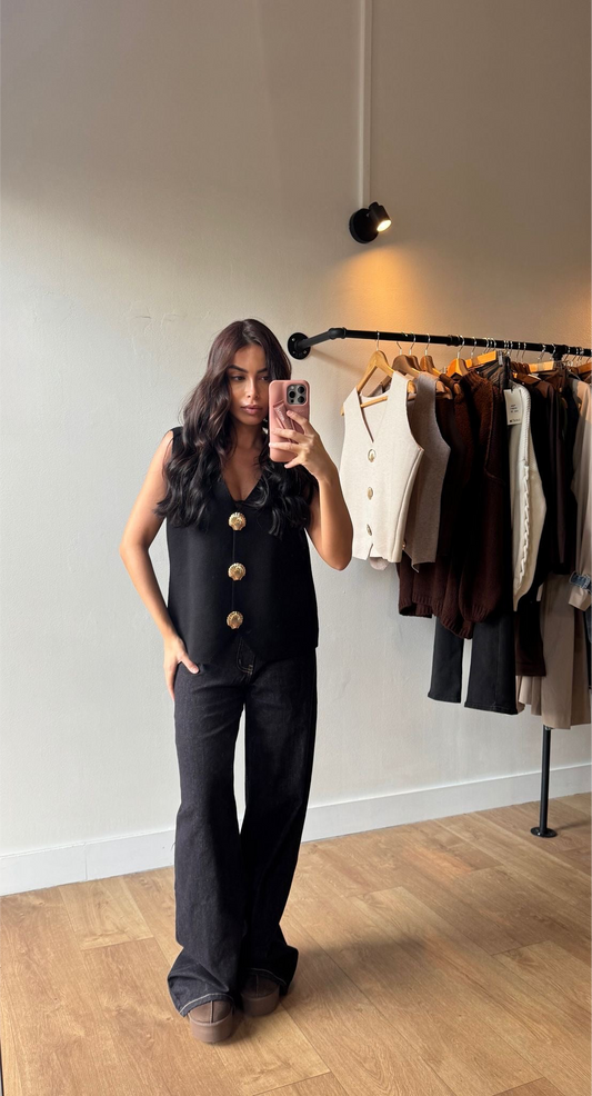 GILET COQUILLAGE NOIR