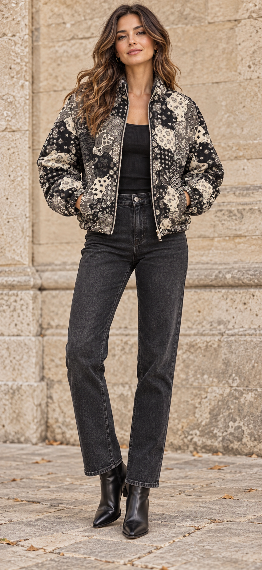 VESTE BOMBER À MOTIFS BANDANA