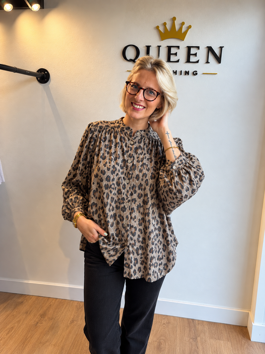 Blouse léopard fluide – Esprit bohème chic