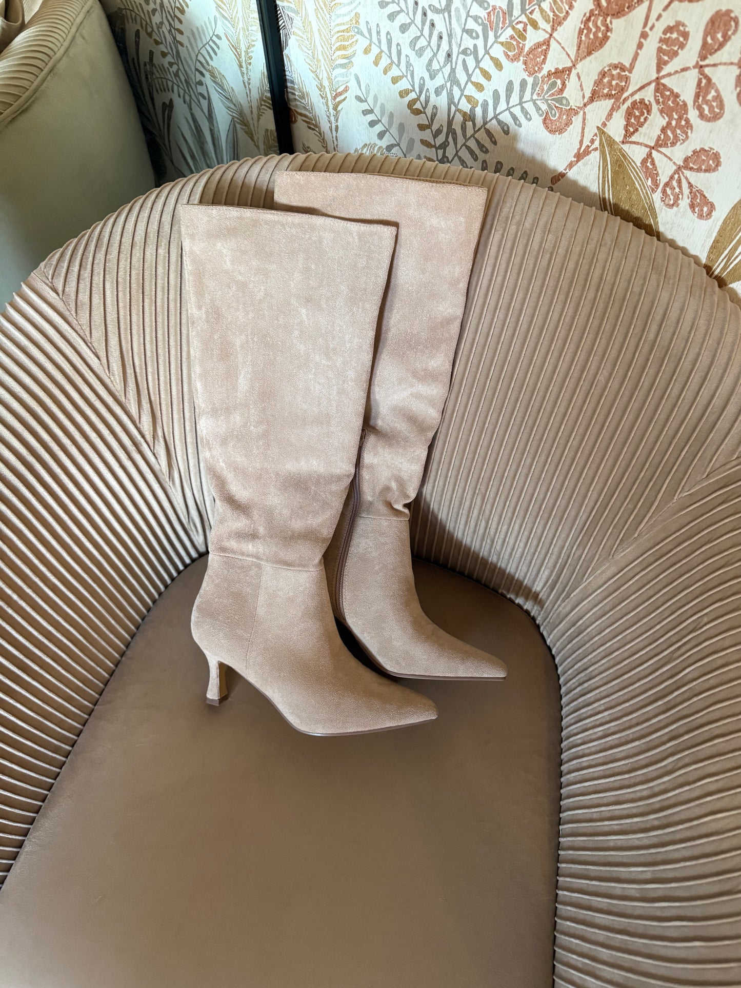 BOTTES EFFET DAIM BEIGE