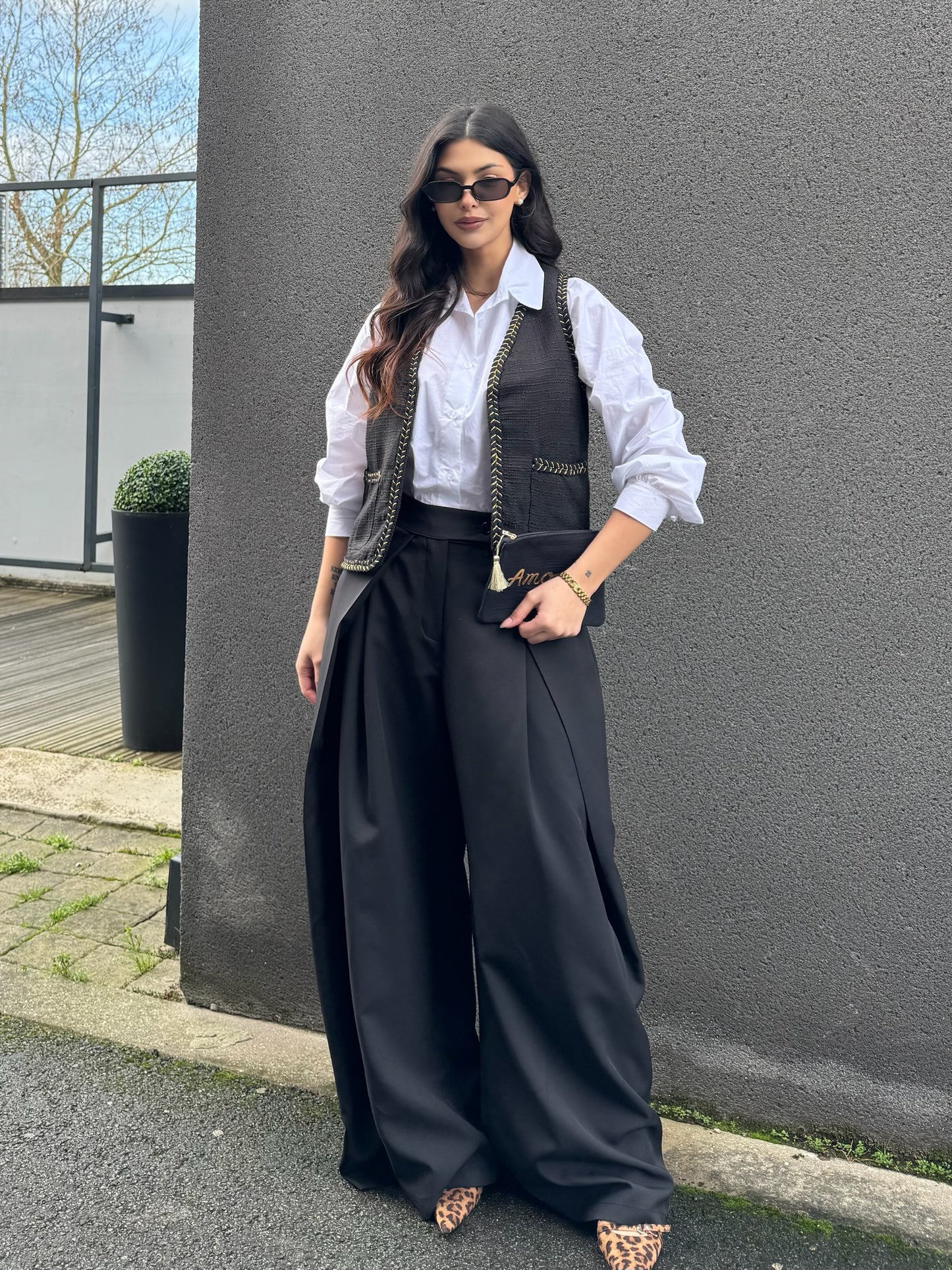 PANTALON A PINCE NOIR