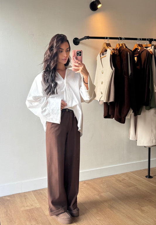 PANTALON DROIT CHOCO