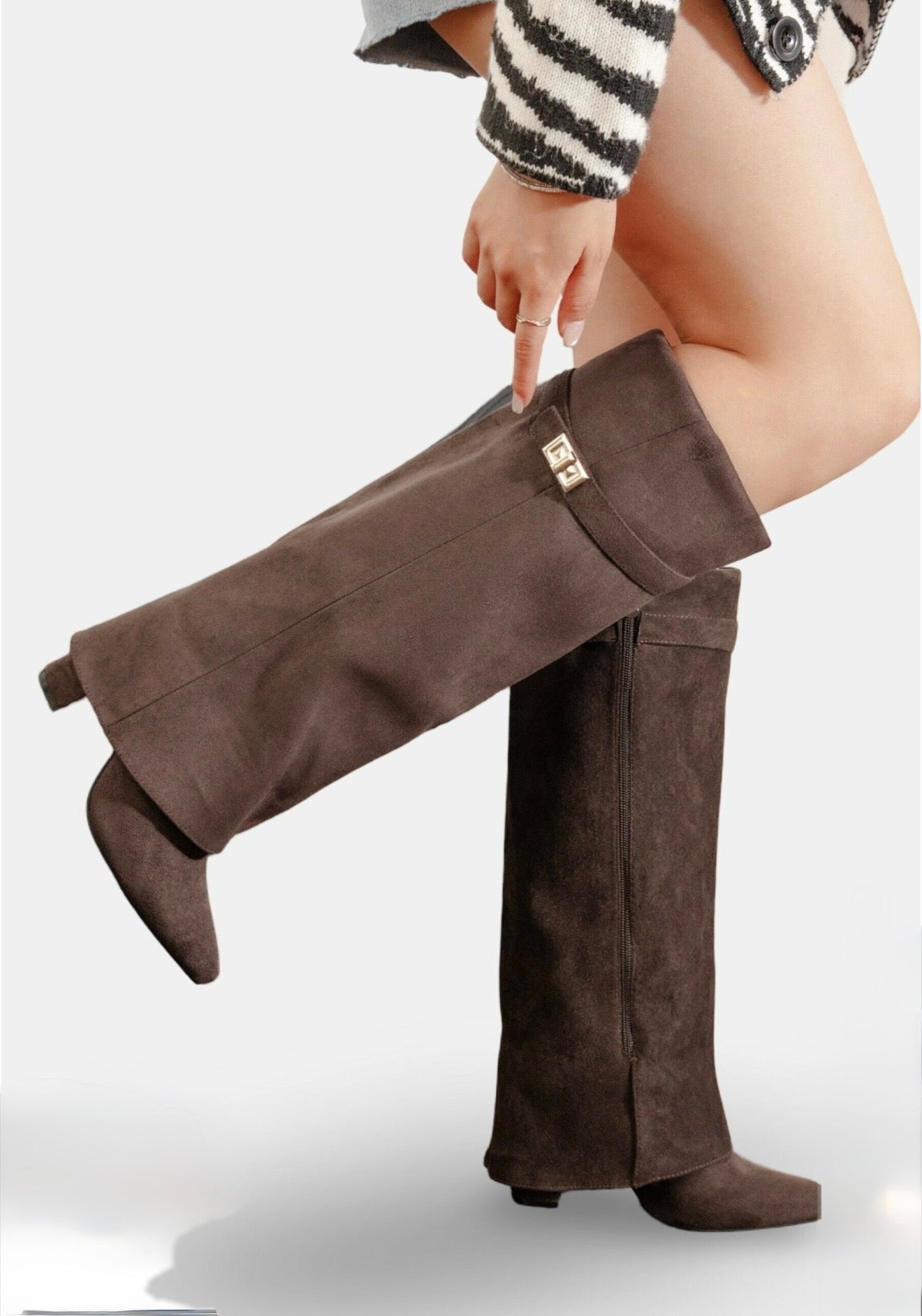 BOTTES EN SUÉDINE À REVERS CHOCO