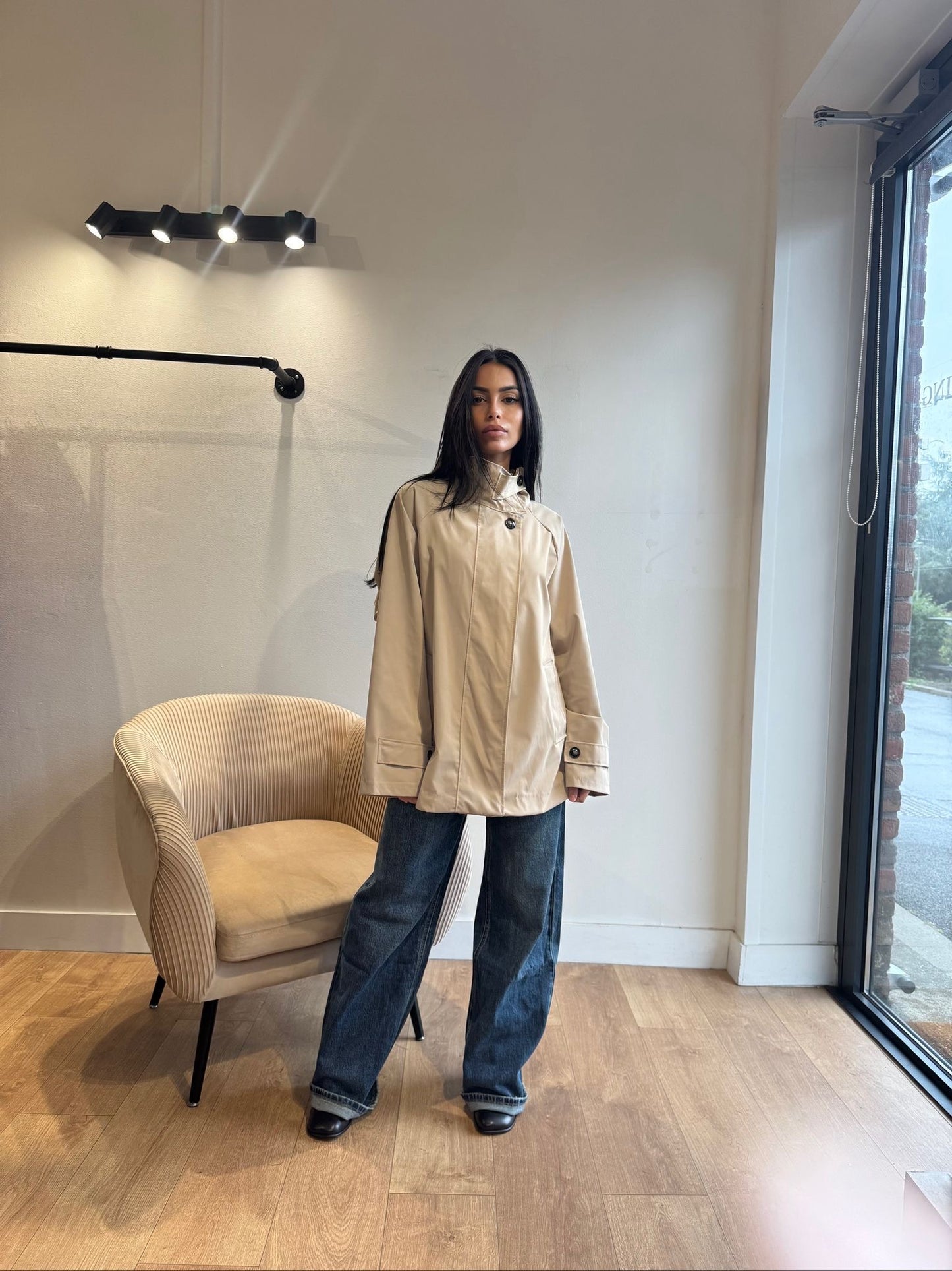 PARKA COL HAUT BEIGE