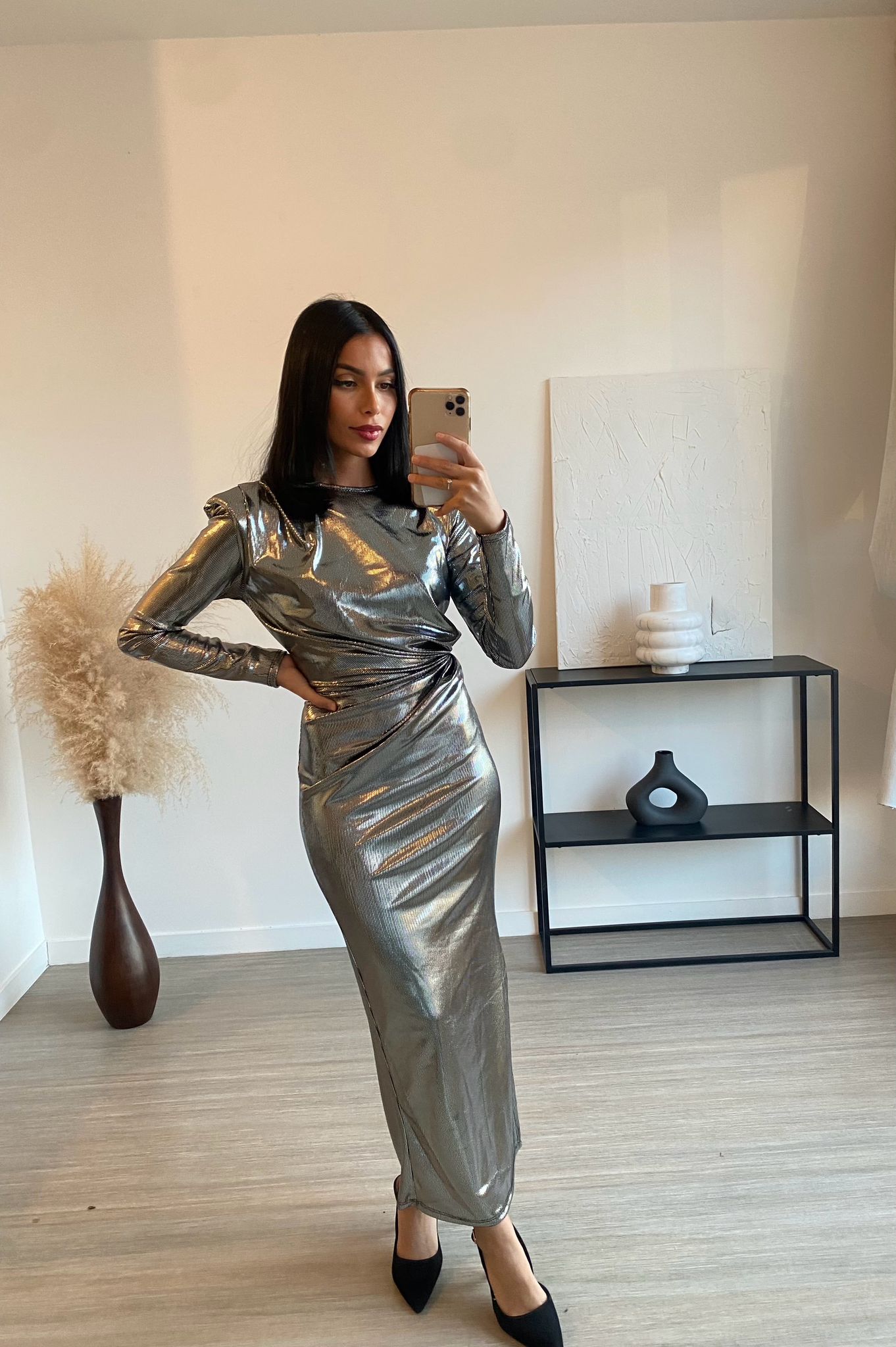 ROBE LONGUE ARGENTÉ