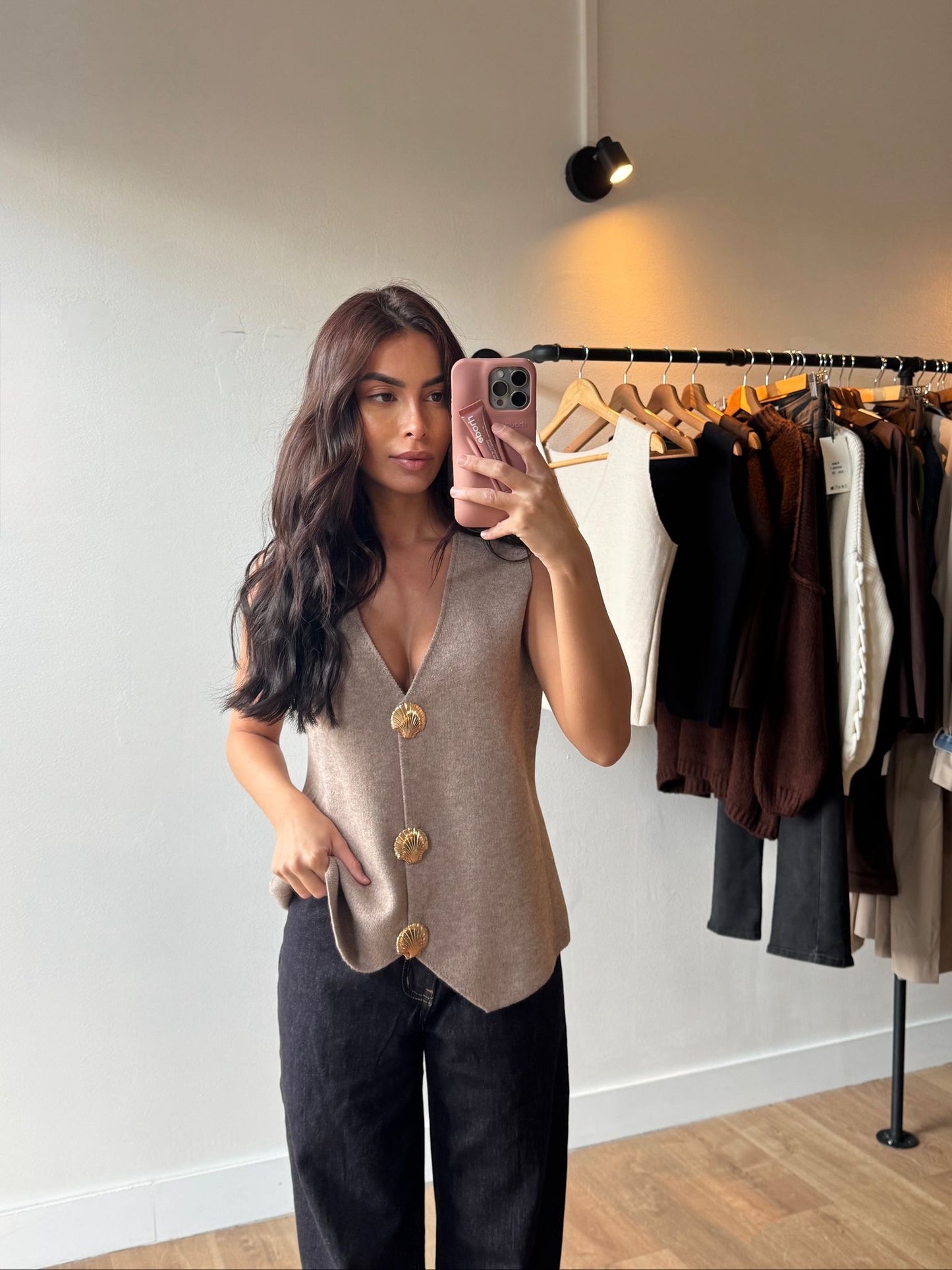 GILET COQUILLAGE BEIGE