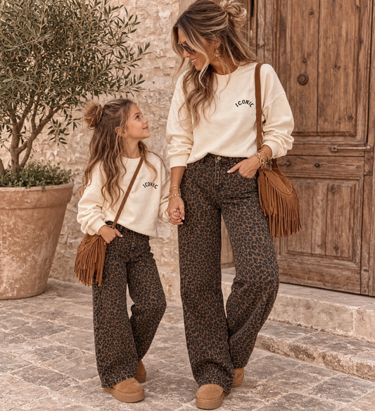 Jeans Léopard Marron
