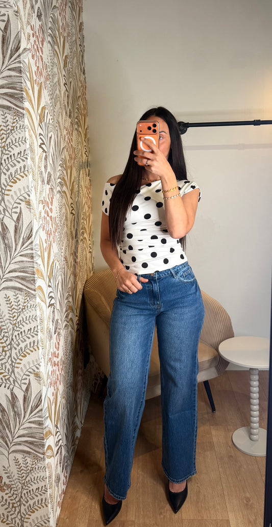 HAUT À POIS BLANC/NOIR