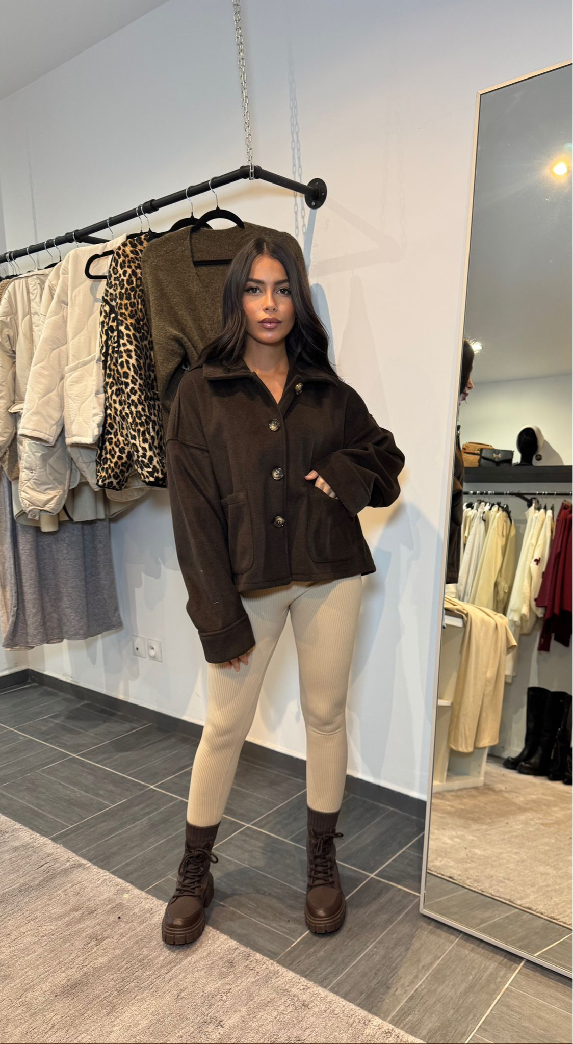 VESTE BOUTONNÉE MARRON