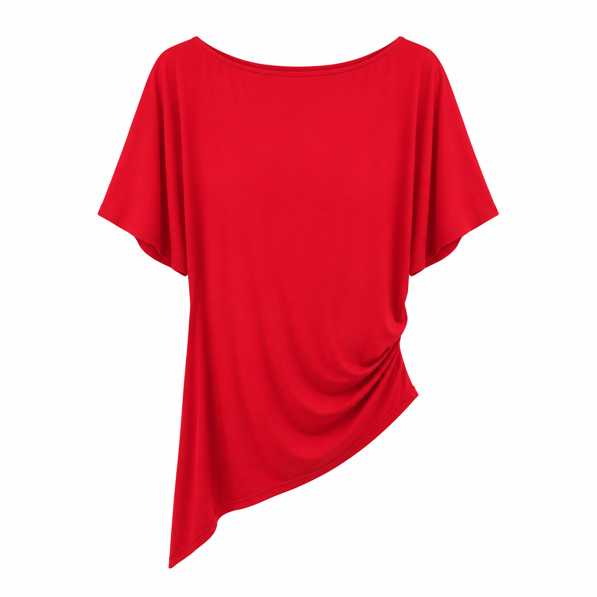 T-shirt asymétrique rouge