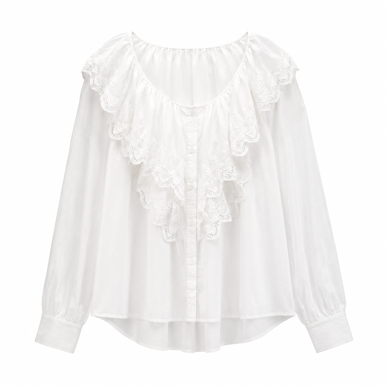 Chemisier Blanc à Broderie Anglaise