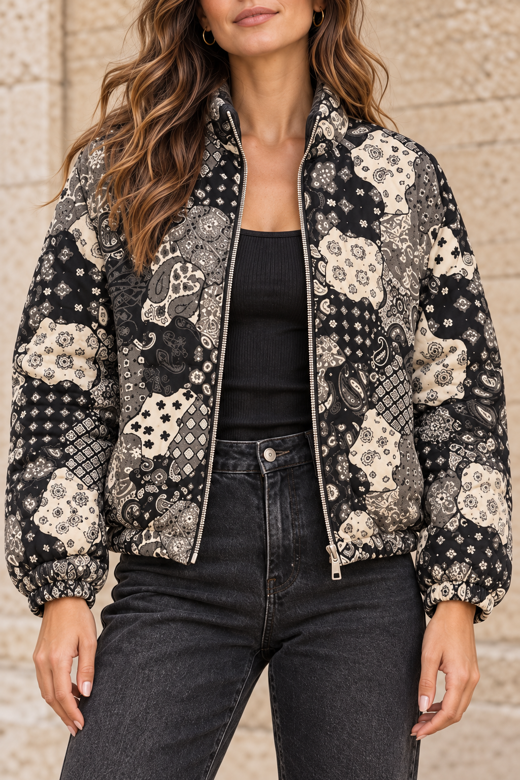 VESTE BOMBER À MOTIFS BANDANA