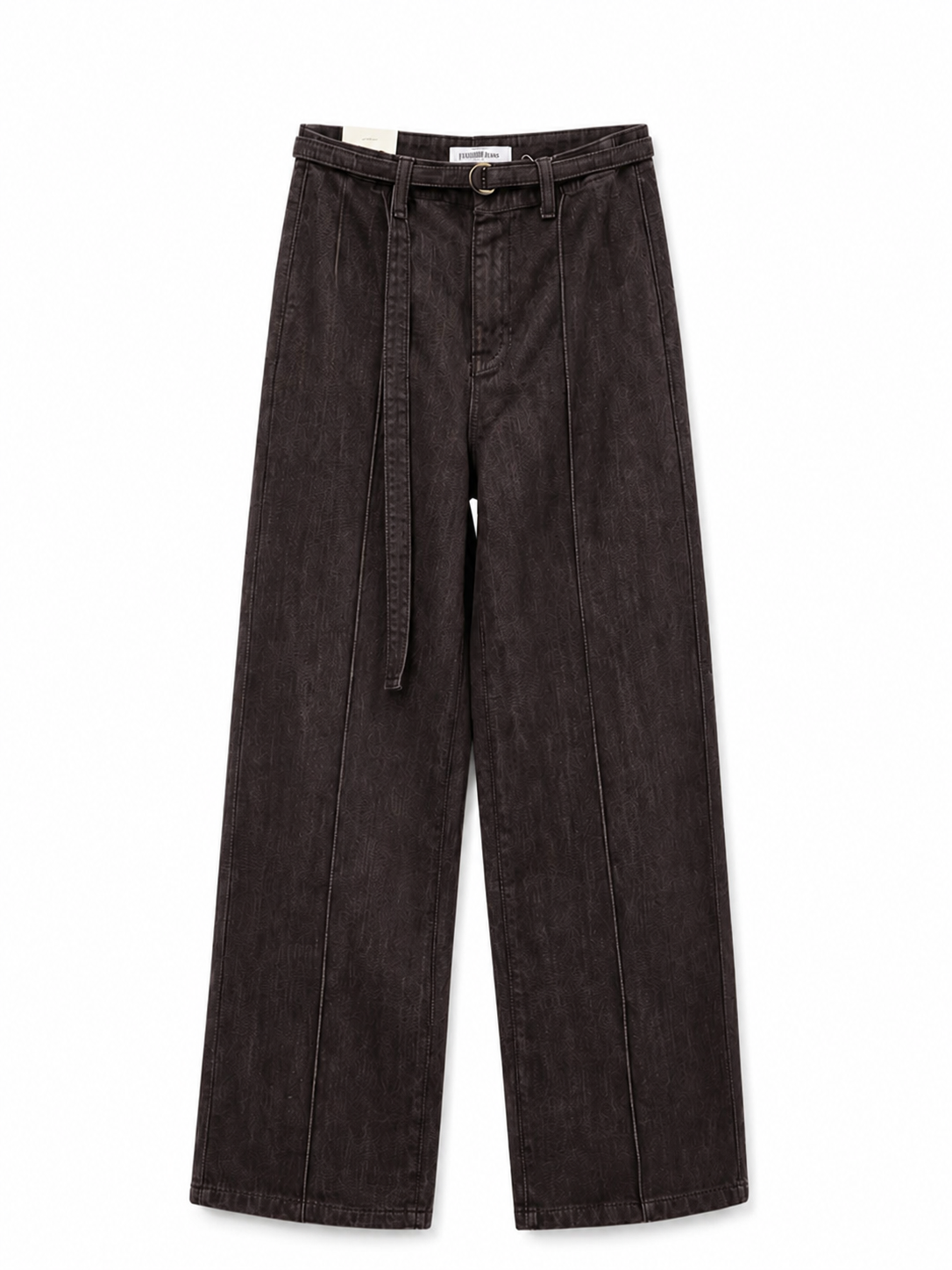 Jean Wide Leg Chocolat – Taille Haute & Ceinture