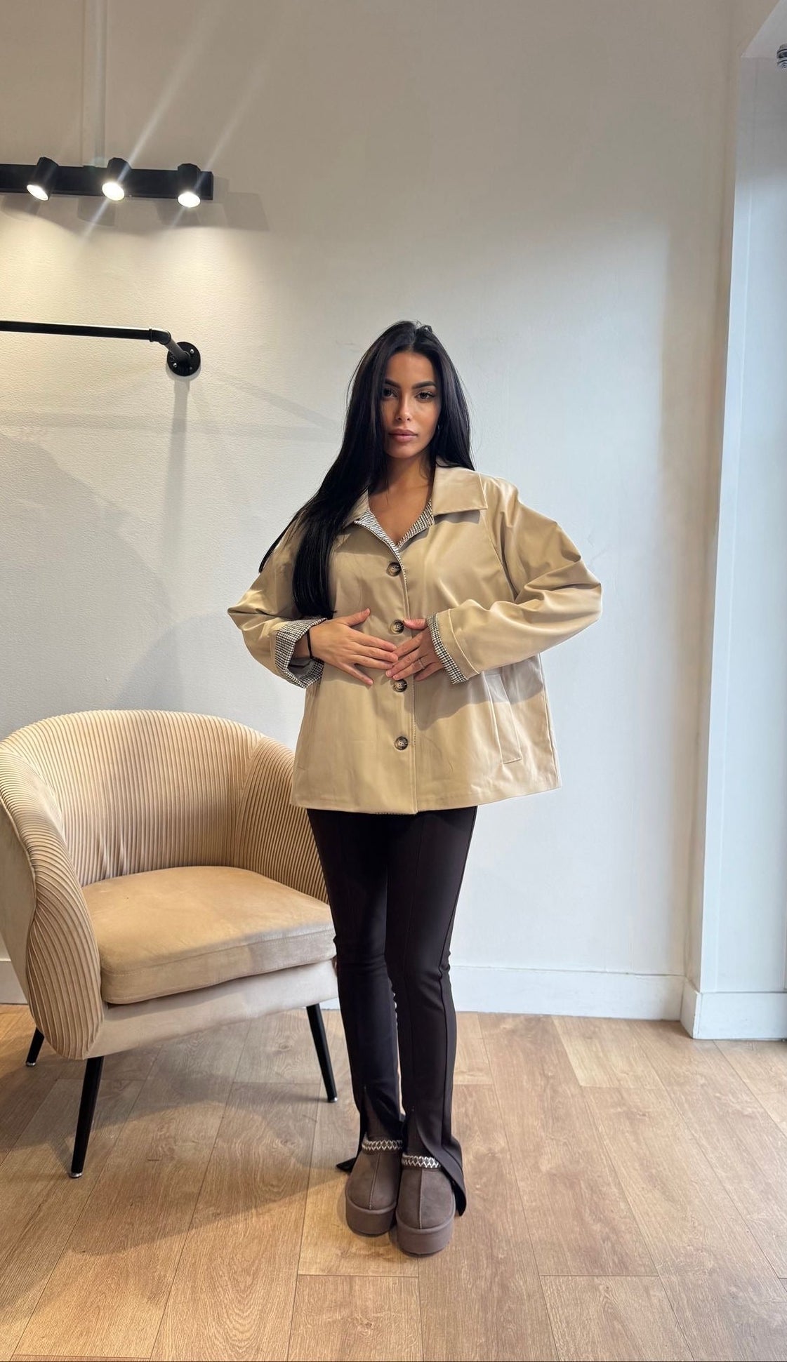 VESTE IMPERMÉABLE BEIGE