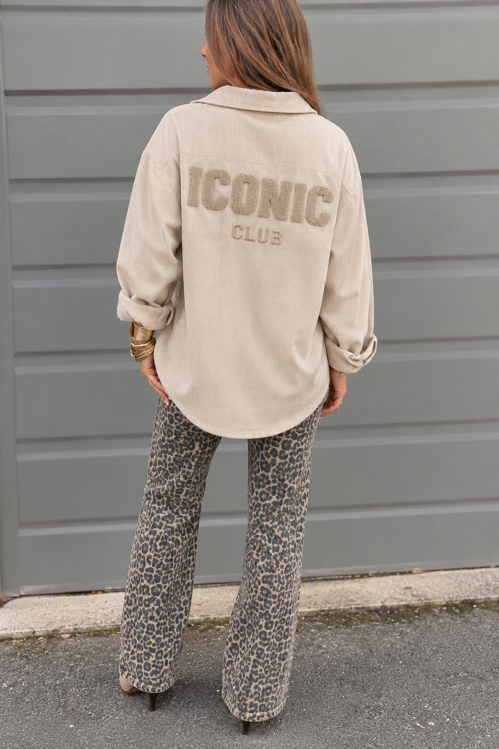 Chemise beige iconic en coton