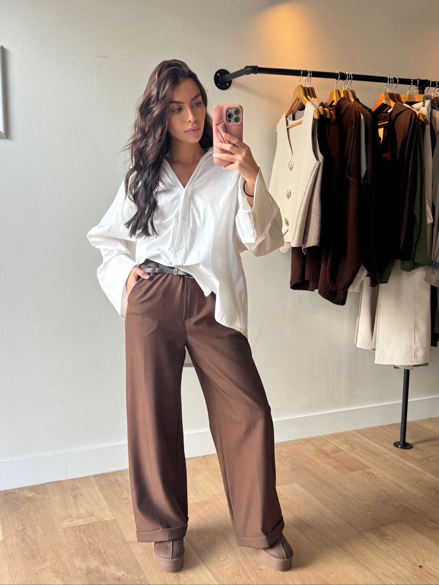 PANTALON DROIT CHOCO