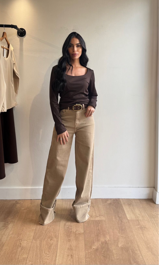 HAUT A LONGUE MANCHE CHOCO