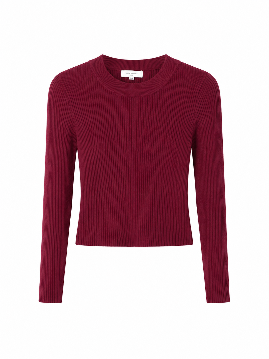 PULL BORDEAUX CÔTELÉ