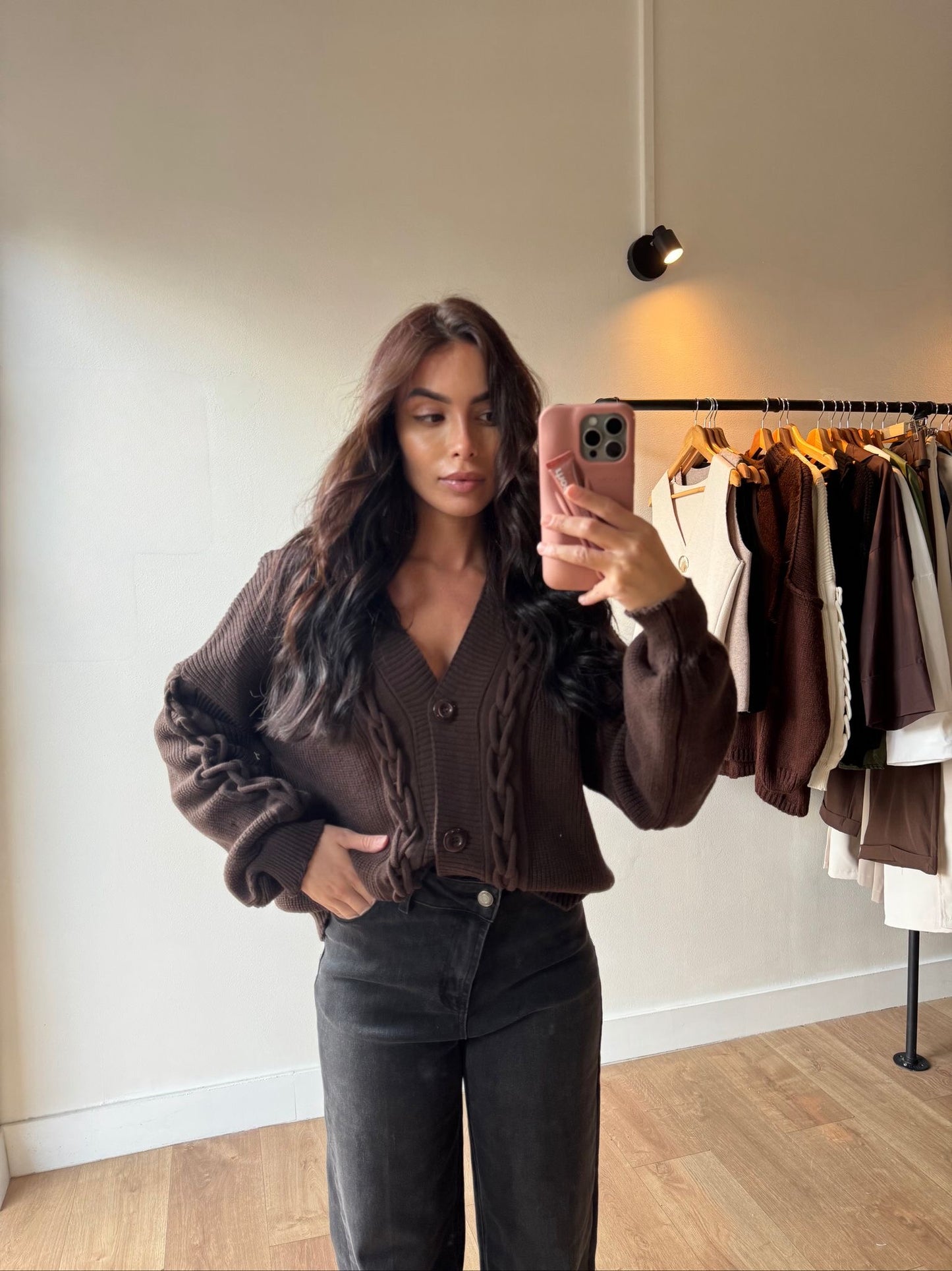 GILET TRESSE CHOCO
