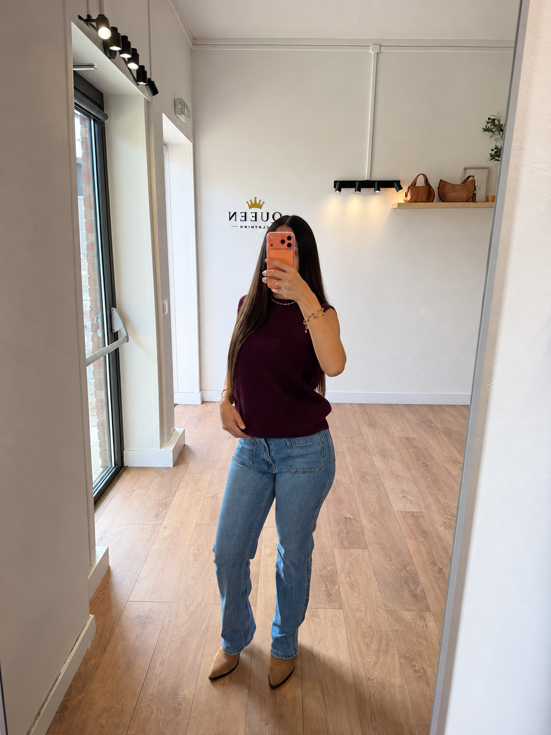 PULL SANS MANCHES PRUNE LAINE ET MOHAIR