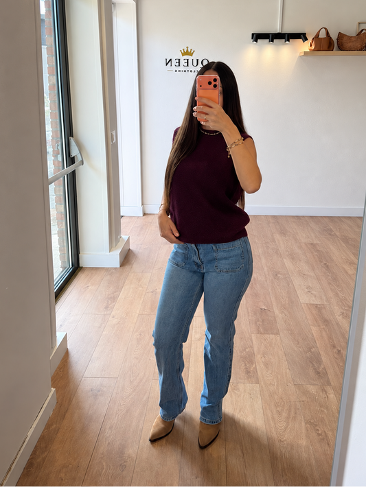 Jeans à poches plaquées