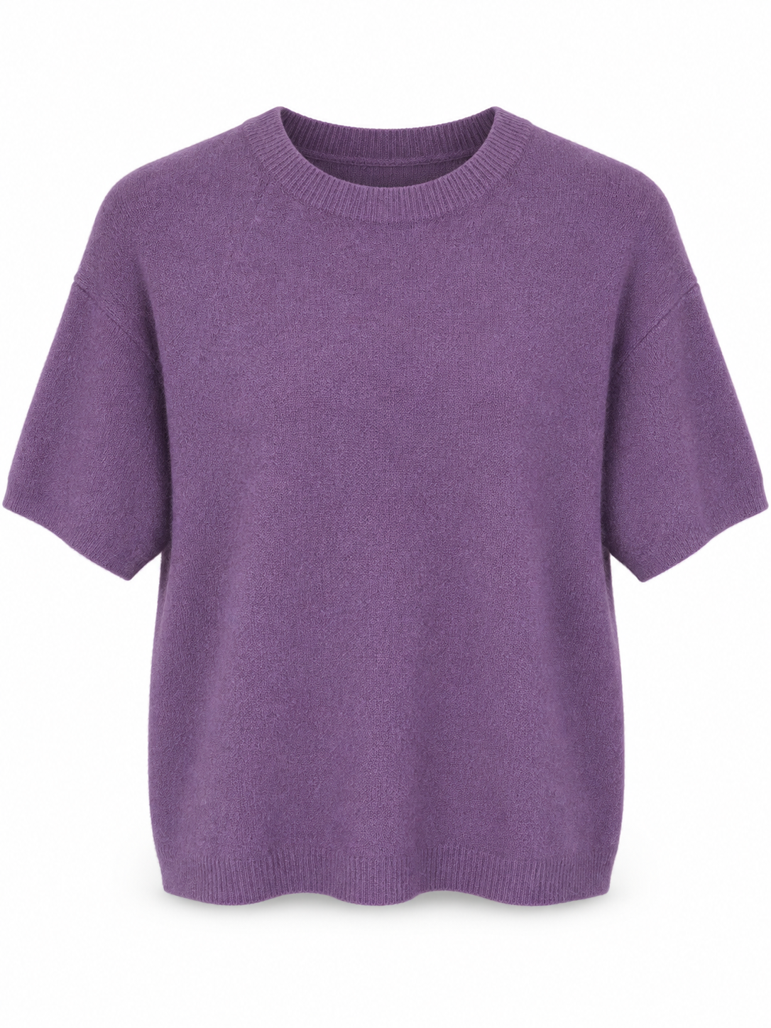 PULL À MANCHES COURTES VIOLET EN ALPAGA