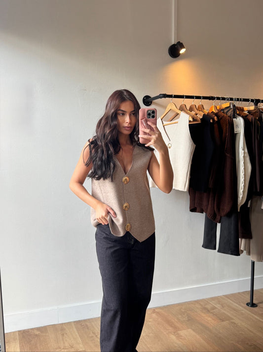 GILET COQUILLAGE BEIGE